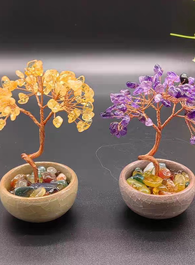 Runyangshi天然水晶新中式福星高照摆件纯手工桌面摆设卧室办公室