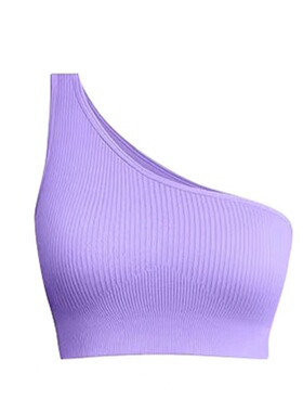 Sexy One-Shoulder Sports Yoga Bra Women tank top vest 背心女