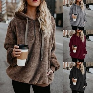 Pullover Fleece Pockets Athletic Hoodies Sweatshirt Women