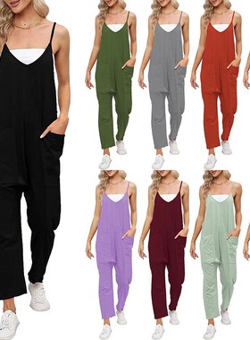 Jumpsuits Women Overalls Romper Trendy Beach Vacation Outfit