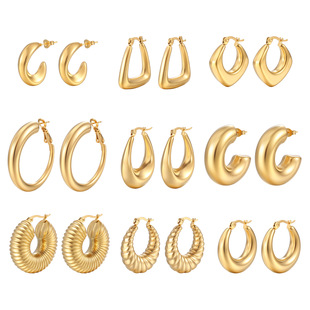 Gold Hoop Earrings Women Thick Lightweight Jewelry Gifts