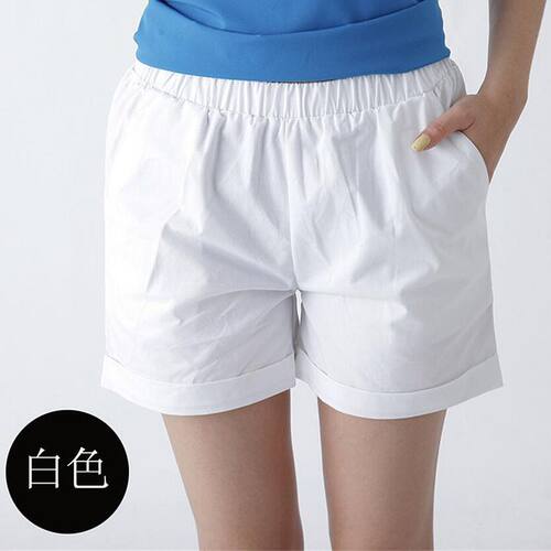 女夏宽松休闲运动松紧腰阔腿短裤