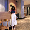 Lala Han Feng Chic Solid Simplicity Paige skirt Easy Show thin Big swing skirt Versatile The dress