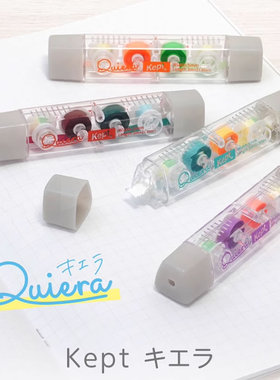 日本藤井Kept可擦荧光标签带马克便签手帐素材贴纸重点标记暗记贴