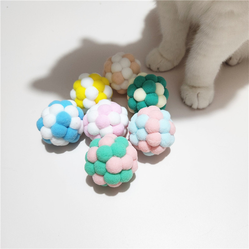 【9.9包邮】猫玩具铃铛毛绒球磨牙啃咬逗猫毛线团宠物玩具自嗨