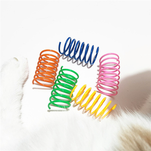 【多省包邮】猫咪玩具自嗨静音微弹彩色塑料弹簧跳动猫玩具逗猫
