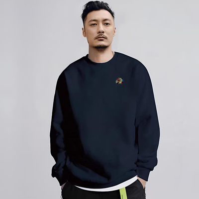 美式重磅刺绣宽松卫衣男士