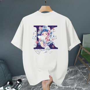 2024新款 240G重磅短袖 国潮风夏季 半袖 t恤男女宽松百搭纯棉情侣装