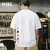 T恤男士 短袖 重磅纯棉美式 痞帅潮流圆领宽松大码 夏季 休闲半袖 新款