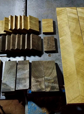 绿料金丝楠水波纹黄芯楠雀眼461牌子书签木木把件料刀柄实木贴片