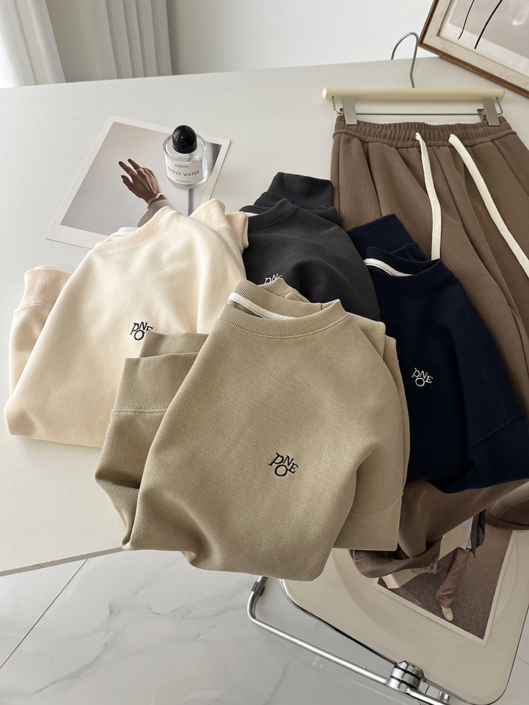 圆领套头卫衣女宽松显瘦小个子