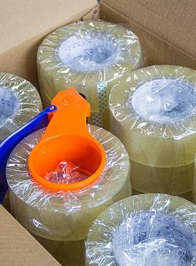 BOPP透明胶带高粘不易断大号快递打包封箱带加宽封口胶布大卷批发