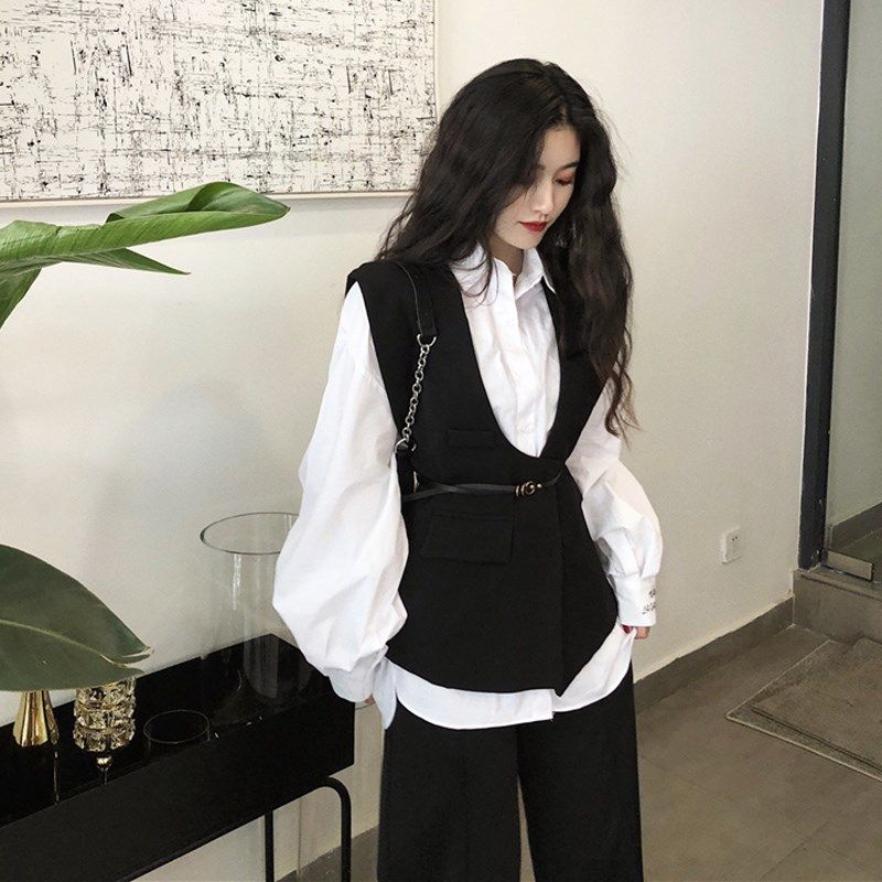 网红字母印花长袖翻领衬衫女2020春季新款韩版时尚宽松中长款上衣|msdalam kategori Butik wanita / wanita, shirt - dari Buy2taobao.com untuk memberikan perkhidmatan ejen Taobao profesional membeli