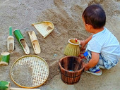 竹子竹制戏水玩沙玩具安吉游戏材料设备幼儿园儿童玩沙池玩水工具