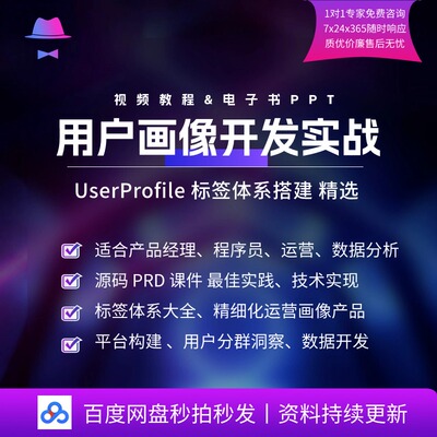 用户画像标签体系平台开发技术实现教程工程方法论有源码课件PRD