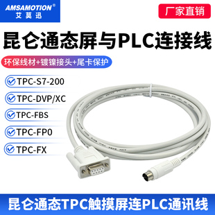 适用昆仑通态TPC触摸屏与三菱FX西门子台达松下永宏PLC通讯连接线