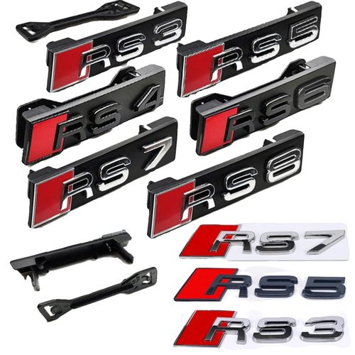 奥迪RS蜂窝车标志黑色中网标