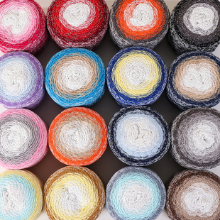 diy渐变星河蛋糕线手工编织棒针线长段染中粗批肩外套包包花式线