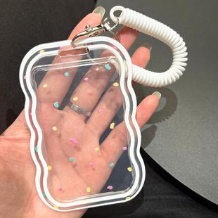 波浪ins高颜值彩色点点带挂绳校园卡公交卡学生工作证卡套门禁