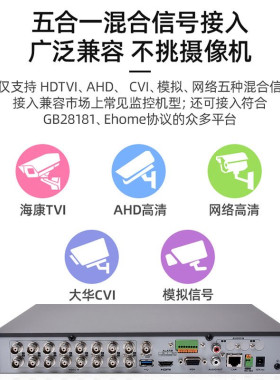 海康威视8/16/32路硬盘录像机DS-7832HQH-K2同轴模拟混合监控XVR