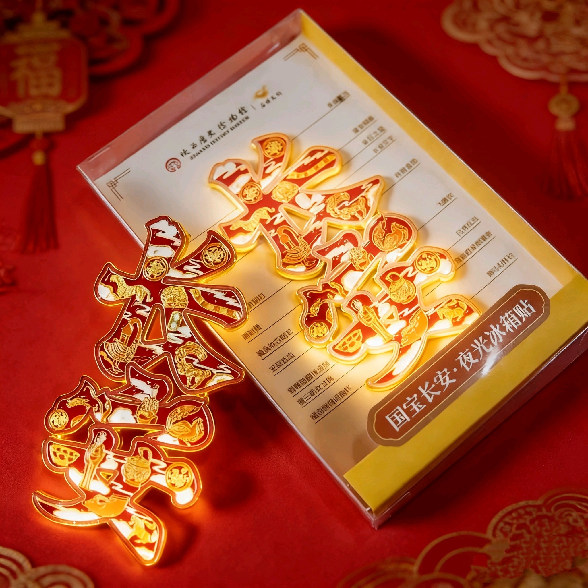 陕历博限定长安文字夜光金属冰箱贴西安文创纪念磁吸古都文化纪念