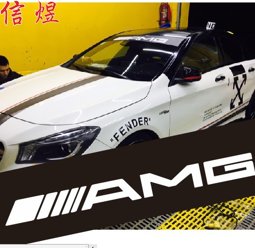 amg拉花后档玻璃改装车贴