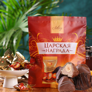 俄罗斯进口拉迈尔皇冠糖榛子味夹心巧克力糖果纯可可喜糖零食品