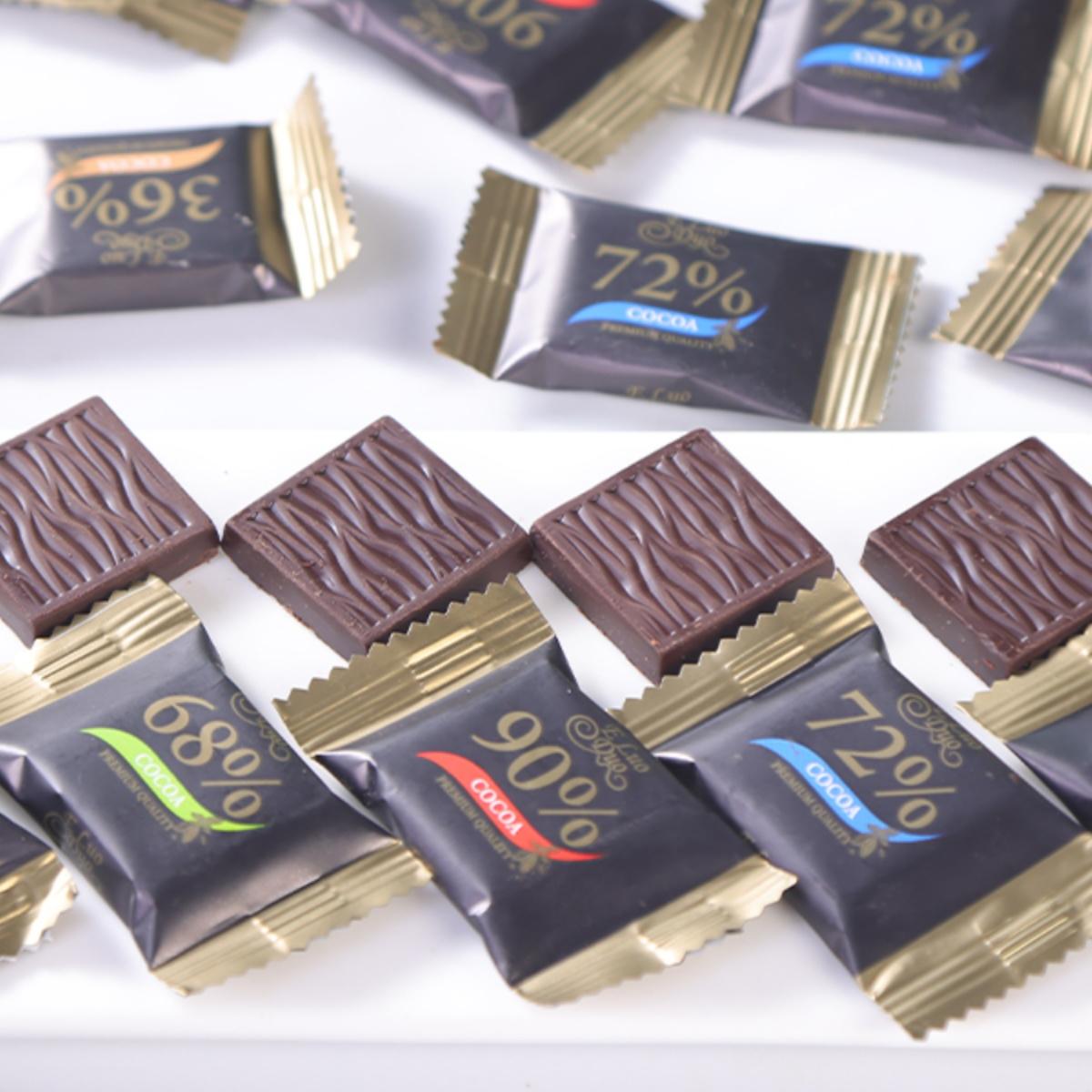 俄罗斯原装进口纯可可脂黑巧克力独立包装85%袋装代餐零食品200克
