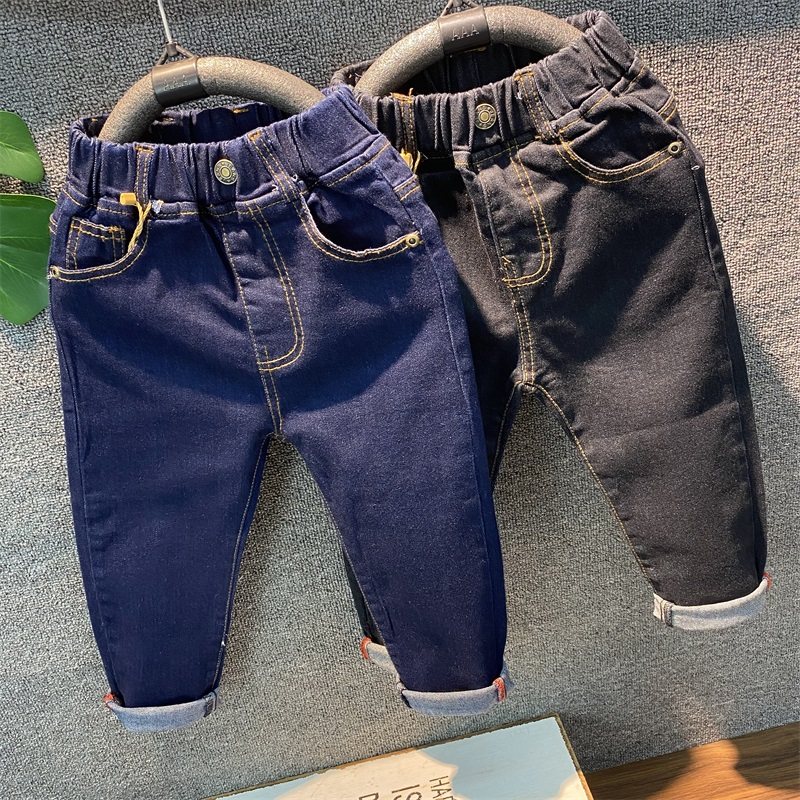 童装儿童秋款长裤2022新款小孩修身版牛仔裤带弹力宝宝薄款小脚裤