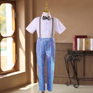 男童主持人礼服高级感时尚生日朗诵演讲比赛表演男孩钢琴演出服夏