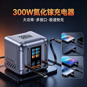 数显300W伸缩线2PD100W充电器