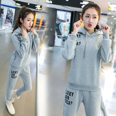 xs女 娇小个子矮显高卫衣搭配宽松阔腿裤 韩版 两件套装 2020冬季