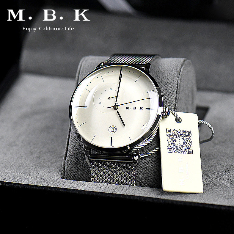 欧美进口mbk手表男全自动机械表防水超薄男表简约3D凸面潮流1