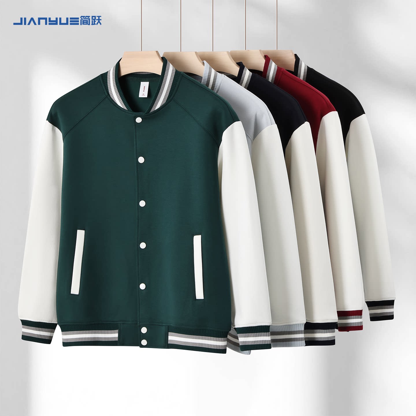 复古棒球服外套定制工作服印logo图片