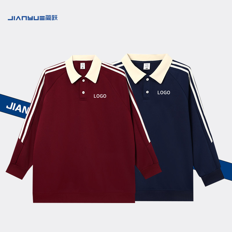 翻领卫衣定制图案班服情侣装