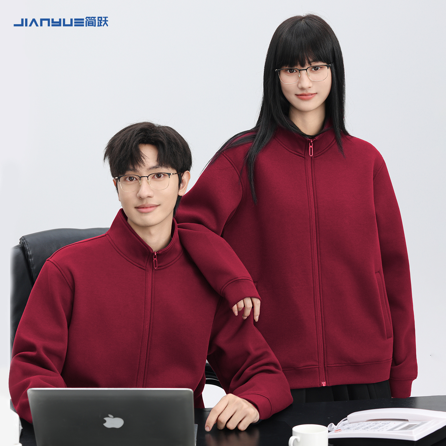 立领卫衣定制企业工作服外套印标