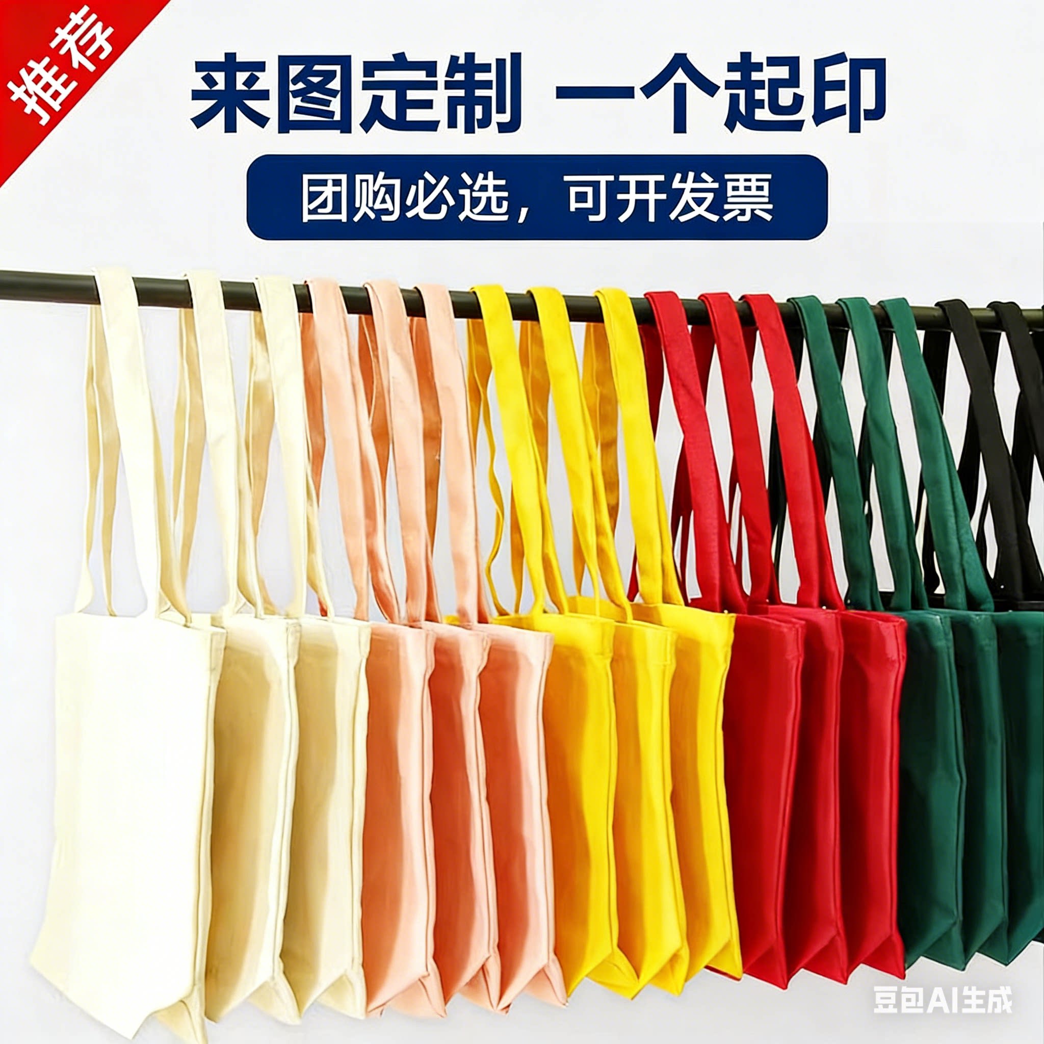 diy帆布包定制logo手绘购物环保图片