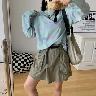 女2025夏季 三色晕染防晒长袖 休闲运动百搭宽松晕染防晒圆领T恤