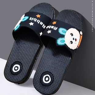 拖鞋外穿女夏防滑黑底耐脏家用室内浴室洗澡可爱卡通小兔凉拖男