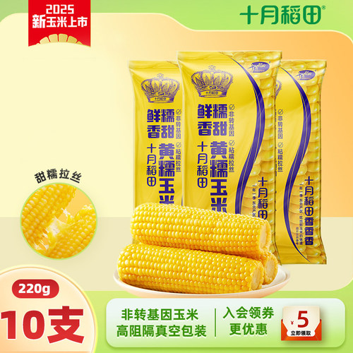 十月稻田黄糯玉米220g*10支
