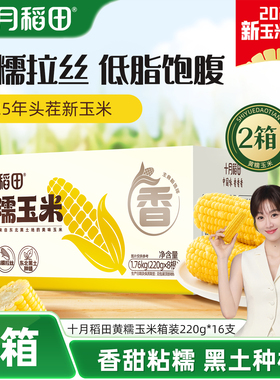 25年新玉米十月稻田黄糯玉米箱装2箱东北糯玉米新鲜低脂拉丝早餐