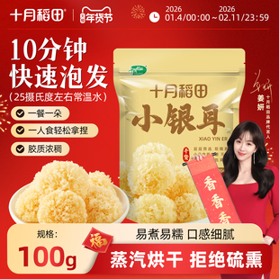 十月稻田椴树小银耳100g干货雪耳小朵银耳羹无熏染高泡发软糯多胶