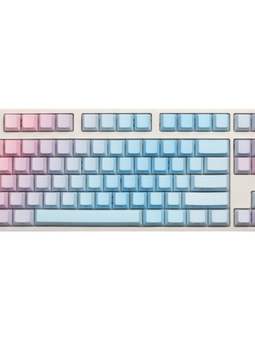 JKDKeys PBT蓝色妖姬正侧刻透光浸染键帽87 104 cherry 3800 8.0
