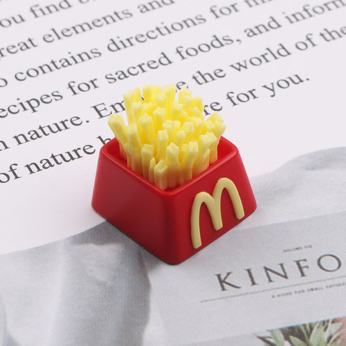 麦当劳薯条键帽 美食创意个性透光ESC 磁吸树脂送礼 机械键盘键帽