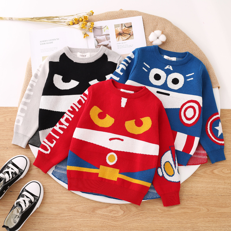 欧美ins童装秋冬英联盟男童斗篷披风儿童毛衣套头针织衫加厚宽松