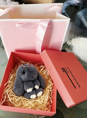 生日礼物手工獭兔毛萌兔包挂件