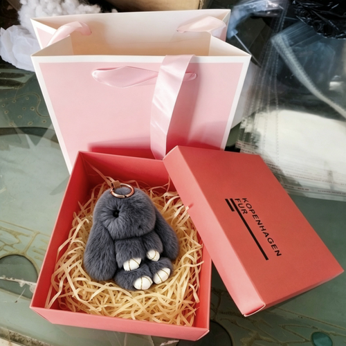 生日礼物手工獭兔毛萌兔包挂件