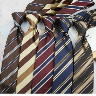 领带男女手打职业正装商务复古英伦风港风条纹宽版8cm潮