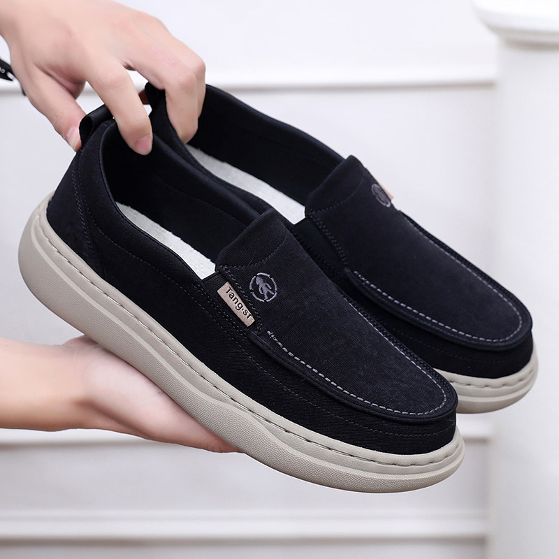 老北京布鞋男款春秋透气一脚蹬厚底懒人帆布鞋软底防滑轻便爸爸鞋,流行男鞋,布鞋,淘宝优惠券,粉丝福利购,淘宝优惠卷