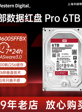 WD/西部数据 WD6005FFBX/003红盘PRONAS存储企业级服务器机械硬盘